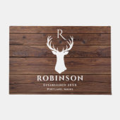Paillasson Monogramme Rustique Famille Bois Styled Cerf Antle (Devant)