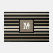 Paillasson Monogramme Rustique Noir Brown rayé Chic (Devant)