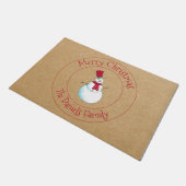 Paillasson Monogramme Snowman amusant (Incliné)