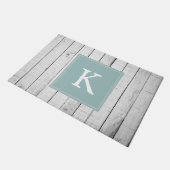 Paillasson Monogramme turquoise rustique (Incliné)