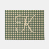 Paillasson Monogramme Vert Tan Buffalo Plaid Russe Pays (Devant)