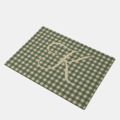 Paillasson Monogramme Vert Tan Buffalo Plaid Russe Pays (Incliné)