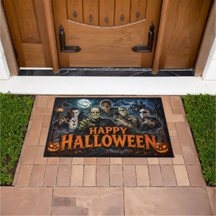 Paillasson Monstres de Films Classiques Joyeux Halloween