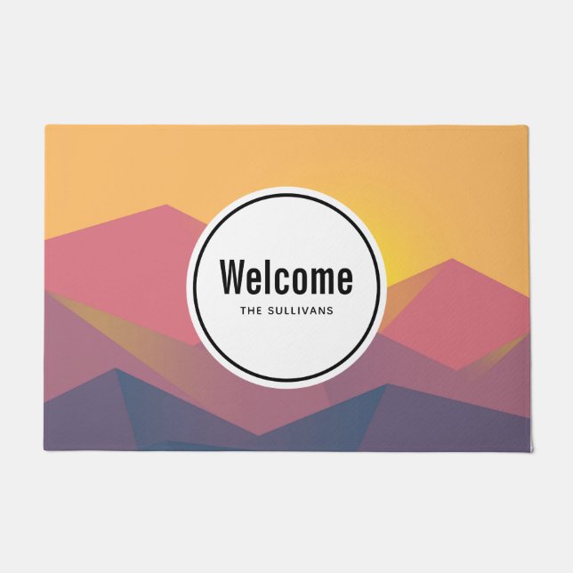 Paillasson Monts Rustiques Accueil minimaliste géométrique (Devant)