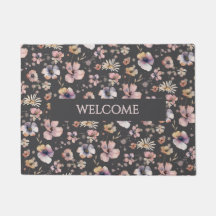 Moody Boho Watercolor Blush Wildflowers Message