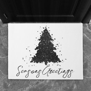 Paillasson Moody Joyeux Noël   Arbre noir argenté onyx