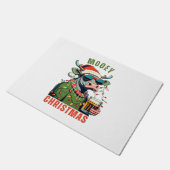 Paillasson Mooey Noël Highland Cow Light Santa Hat T-Shi (Incliné)