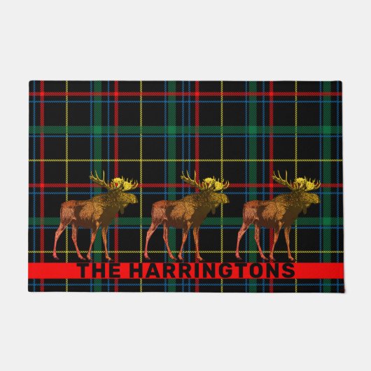 Paillasson Moose Plaid Rustique (Devant)
