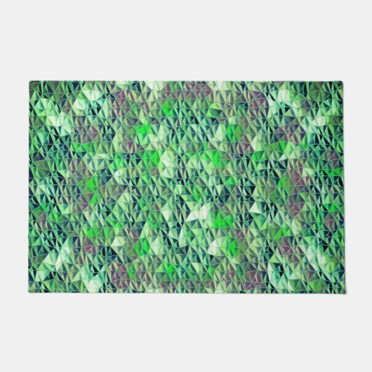 Paillasson Mosaic in greenish triangles with gradient tones t (Devant)
