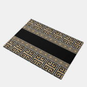 Paillasson Mosaïque en mosaïque grecque Noir et or (Incliné)