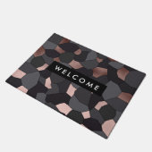 Paillasson Mosaïque grise et noire d'or rose élégant élégant (Incliné)