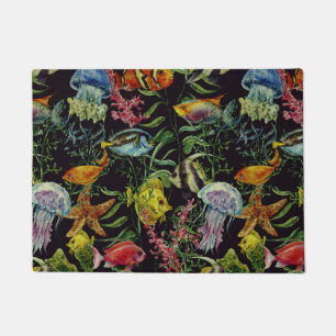Paillasson Motif 1 de vie marine d'aquarelle