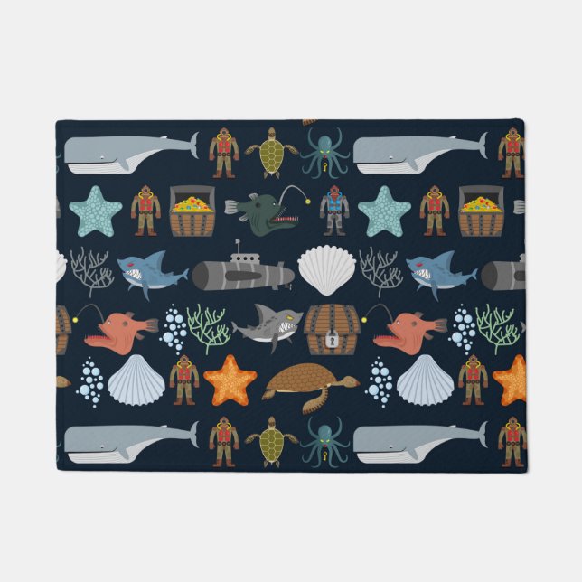 Paillasson Motif 1 d'habitants d'océan (Devant)