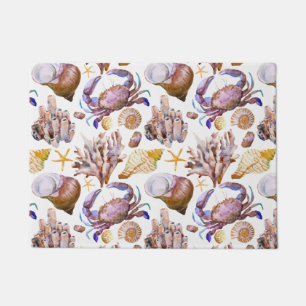 Paillasson Motif 4 de vie marine d'aquarelle