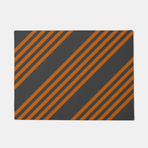 Paillasson Motif à cinq bandes Burnt orange et charbon de boi