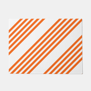 Paillasson Motif à cinq bandes orange et blanc