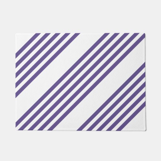 Paillasson Motif à cinq bandes Ultra violet et blanc (Devant)