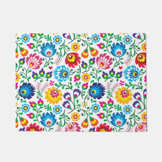 Paillasson Motif à fleurs d'art populaire 2 (Devant)