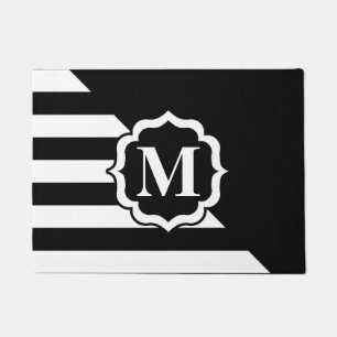 Paillasson Motif Abstrait noir et blanc