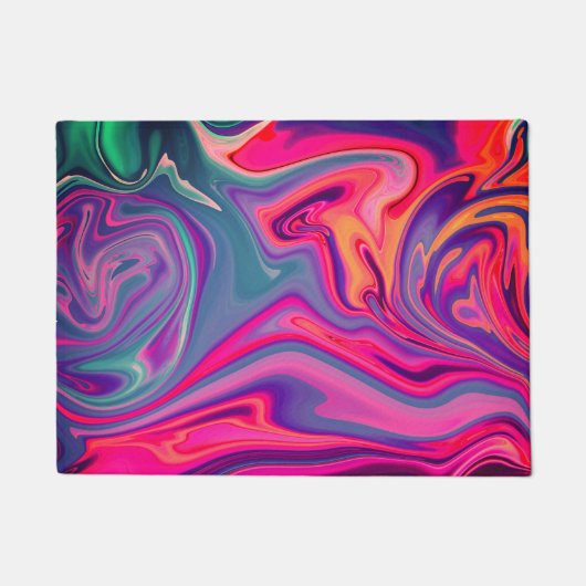 Paillasson Motif Abstrait vert bleu clair et tendance (Devant)