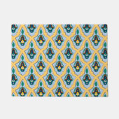 Paillasson Motif arabe marocain en bleu et jaune (Devant)