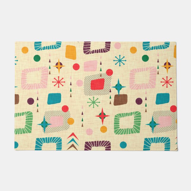 Paillasson motif atomique des années 1950 (Devant)