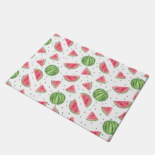 Paillasson Motif au néon de pastèques d'aquarelle (Incliné)