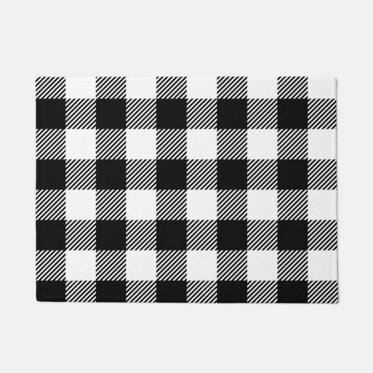 Paillasson Motif blanc noir de conception de guingan de (Devant)