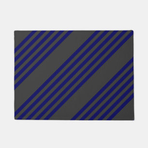 Paillasson Motif bleu marine et charbon cinq bandes