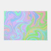 Paillasson Motif bleu pastel vert rose pastel (Devant)