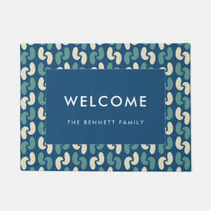 Paillasson Motif bleu rétro