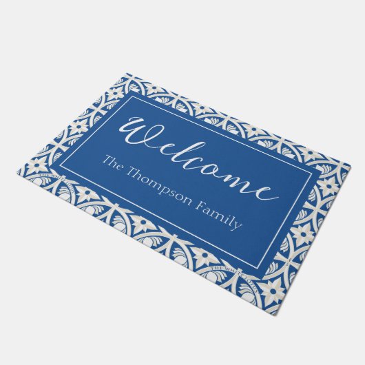 Paillasson Motif Carrelage Lotus Côtier - Le Lotus Blanc (Incliné)