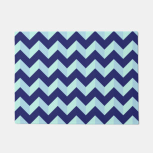 Paillasson Motif Chevron Bleu