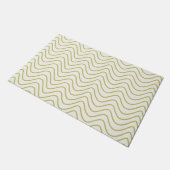 Paillasson Motif Chevron Lime Green sur Crème White Zigzag (Incliné)