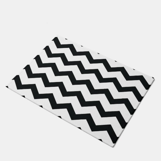 Paillasson Motif Chevron noir et blanc (Incliné)