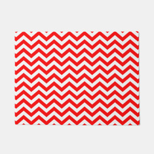 Paillasson Motif Chevron Rouge et Blanc