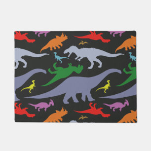 Paillasson Motif coloré de dinosaure (foncé)