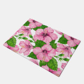 Paillasson Motif d'aquarelle d'hibiscus rose (Incliné)