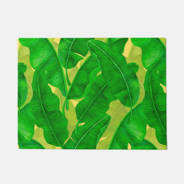 Paillasson Motif d'aquarelle feuille Banana (Devant)