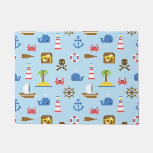 Paillasson Motif d'art maritime Pixel (Devant)