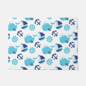Paillasson Motif De Baleines, Beaux Baleines, Baleines Bleues (Devant)