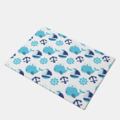 Paillasson Motif De Baleines, Beaux Baleines, Baleines Bleues (Incliné)