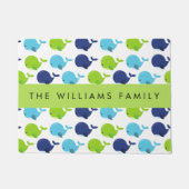 Paillasson Motif De Baleines, Beaux Baleines, Votre Nom (Devant)