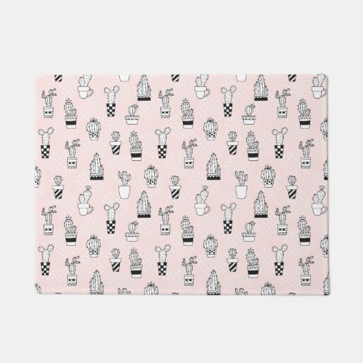 Paillasson Motif de Cactus à main fine (Devant)