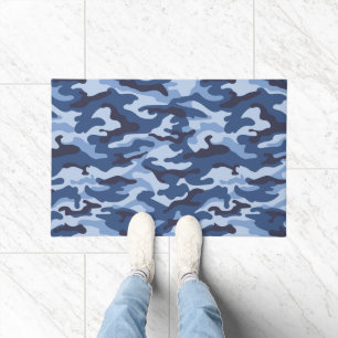 Paillasson Motif de camouflage bleu foncé