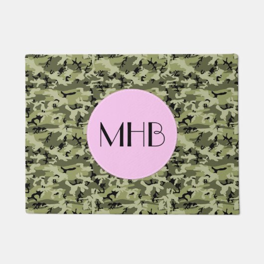 Paillasson Motif de camouflage, Motif militaire, Monogramme (Devant)