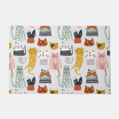 Paillasson Motif de chat à main mignon Doodle (Devant)