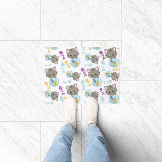 Paillasson Motif De Chats, Chats Mignons, Chatons, Poisson (Intérieur)