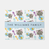 Paillasson Motif De Chats, Chats Mignons, Chatons, Votre Nom (Devant)