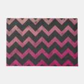 Paillasson Motif de chevron gris foncé rose magenta (Devant)